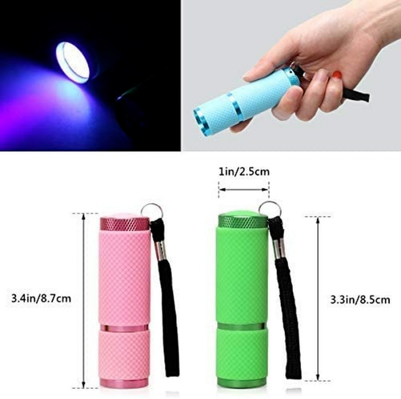 Mini Portable 9 LED Purple Light Nail Dryer Curing Lamp Flashlight Torch for UV Gel Nail Polish Art Light Lamp Machine
