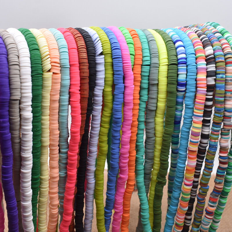 Cuentas redondas para hacer pulseras, lote de cuentas hechas a mano para hacer joyería, de arcilla polimérica y diámetro de 6mm, ideal para hacer manillas con colores combinados, 6mm