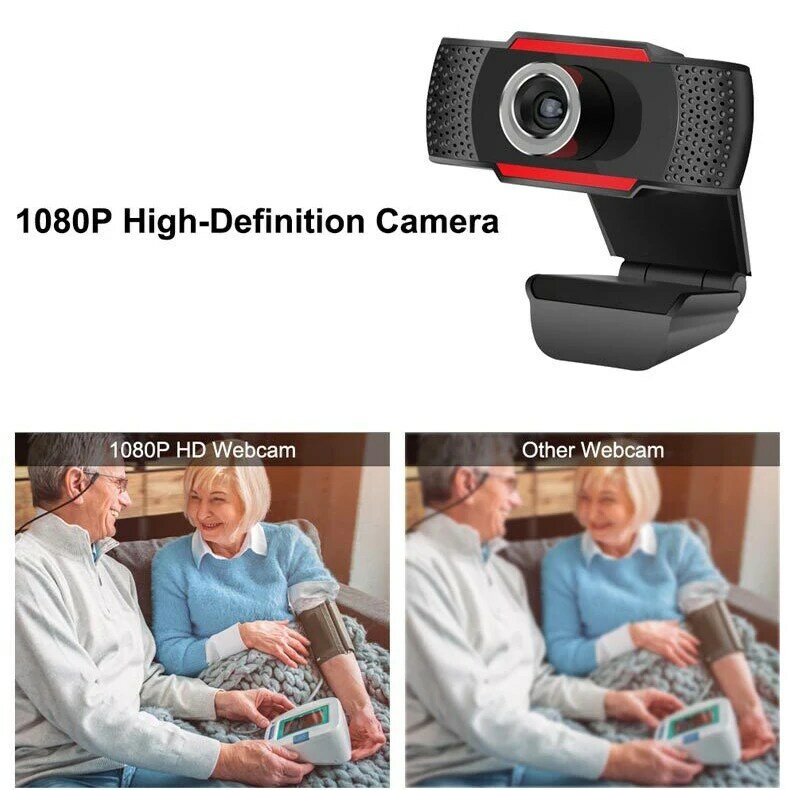 웹캠 1080P 풀 HD 웹 카메라 마이크 USB 플러그 웹 캠 PC 컴퓨터 맥 노트북 데스크탑 유튜브 스카이프 미니 카메라