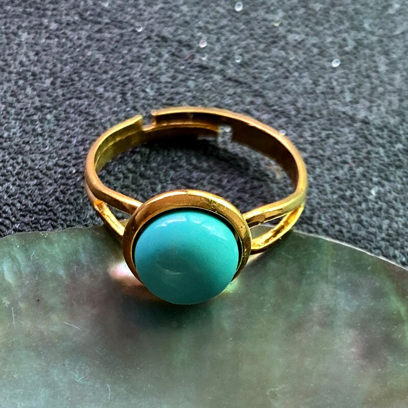 Naturalny kamień kryształ Handmade interfejs pierścienie kulki dla kobiet regulowany Bohemia impreza na plaży biżuteria ślubna