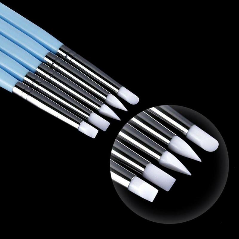 5pcs 2 Way Pottery Clay Ball Styluses Tools Polymer Clay Sculpture Tool Nail Art Carving Tools Silicone Shapers Dotting Tool