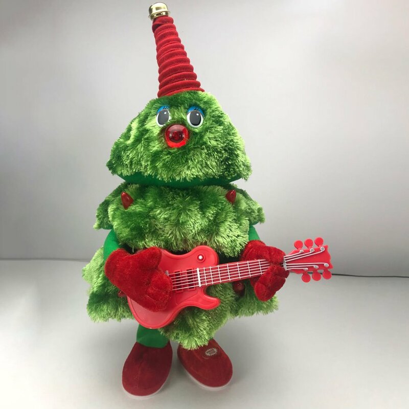 Dancing Christmas Tree Electronic Plush Toys Gifts Ornaments for Children Singing Electric Toy for Kids Christmas Gift