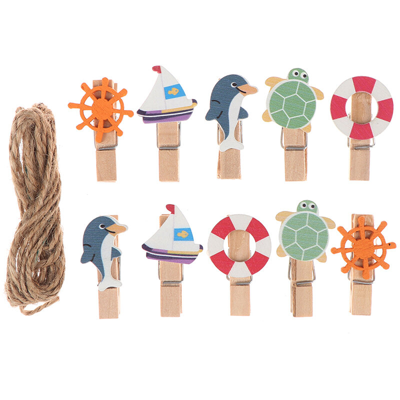10 pcs/ Lot Cute Cartoon Animal Wood Clip Set / Cute Wooden Paper Clips / Small Craft Photo Pegs Kawaii Stationery