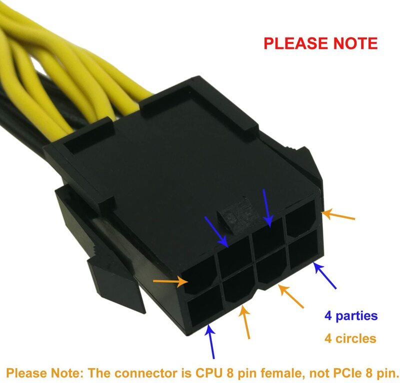 Cable convertidor de Cable de alimentación PCI Express de 8 pines a doble 8 (6 + 2) pines para tarjeta de vídeo GPU gráfica PCIE PCI-E VGA Splitter Hub