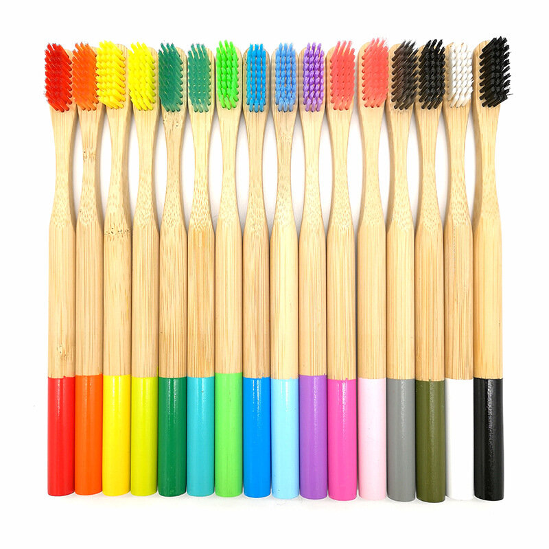 Brosse à dents en bambou naturel écologique, brosse à dents en bois, Fiber douce, outils de nettoyage buccal, soins des dents