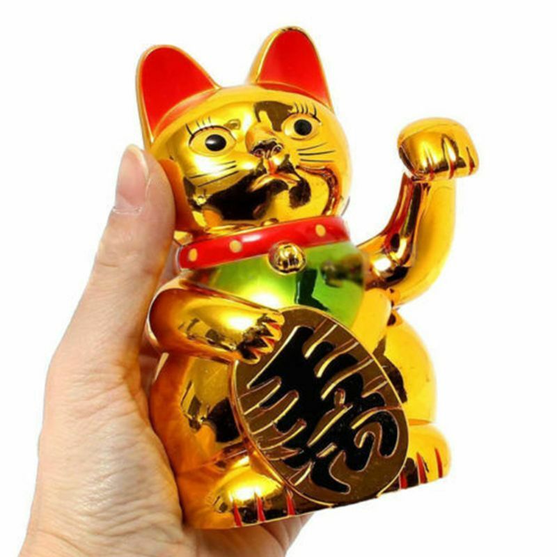 Gato chino de la suerte Maneki Neko dorado, gato de la suerte, gato de la suerte, regalo para casa, tienda, Hotel, decoración