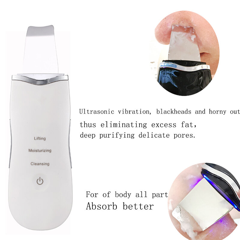 Limpiador de piel vibrador para eliminar puntos negros, herramienta de cavitación Facial, Peeling, limpieza ultrasónica