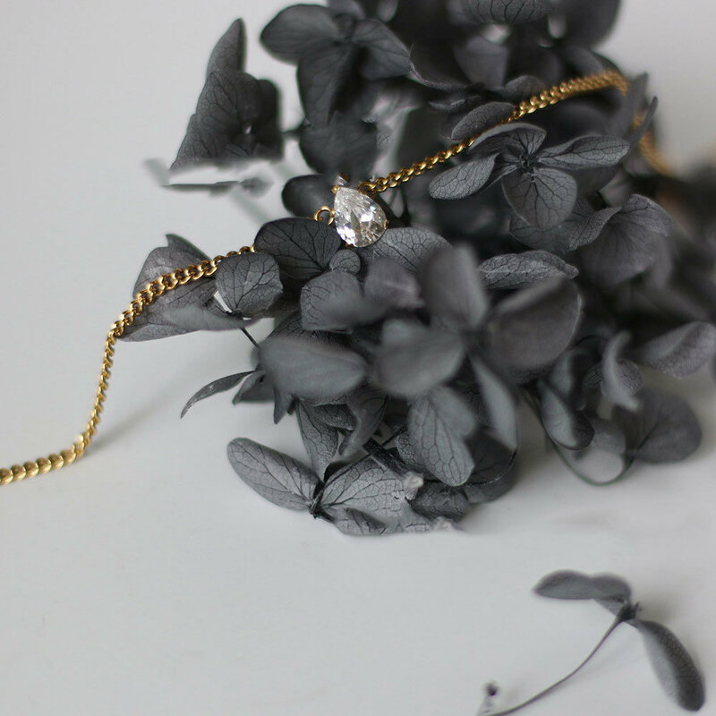 Liontin Geometris Mode Emas Kalung Zirkon Tetesan Air Minimalis Baja Tahan Karat untuk Perhiasan Hadiah Hari Valentine Wanita