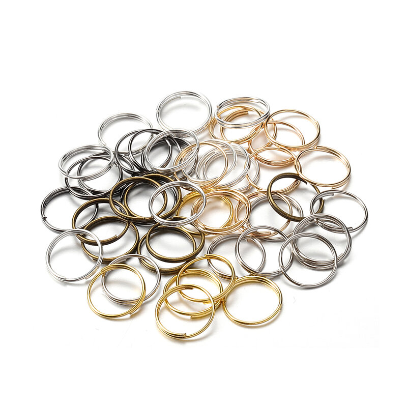 200 pezzi doppi anelli 5/6/8/10/12 / 14mm anelli di salto aperti oro argento connettori di colore gioielli fai da te che fanno forniture anello diviso