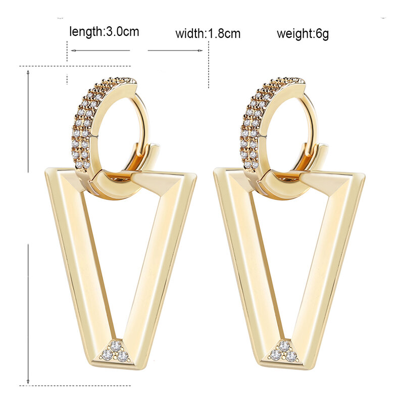 1 Pasang Anting-Anting Juntai Wanita Warna Perak Emas Lukisan Segitiga Geometris Anting Perhiasan Neon Hijau Neon untuk Lingkaran Wanita