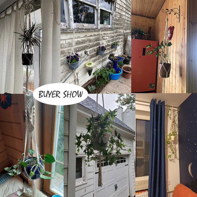 Macrame Plant Hangers Indoor Opknoping Planter Mand Met Houten Kralen Decoratieve Bloempot Houder Geen Kwasten Voor Indoor Outdoor H