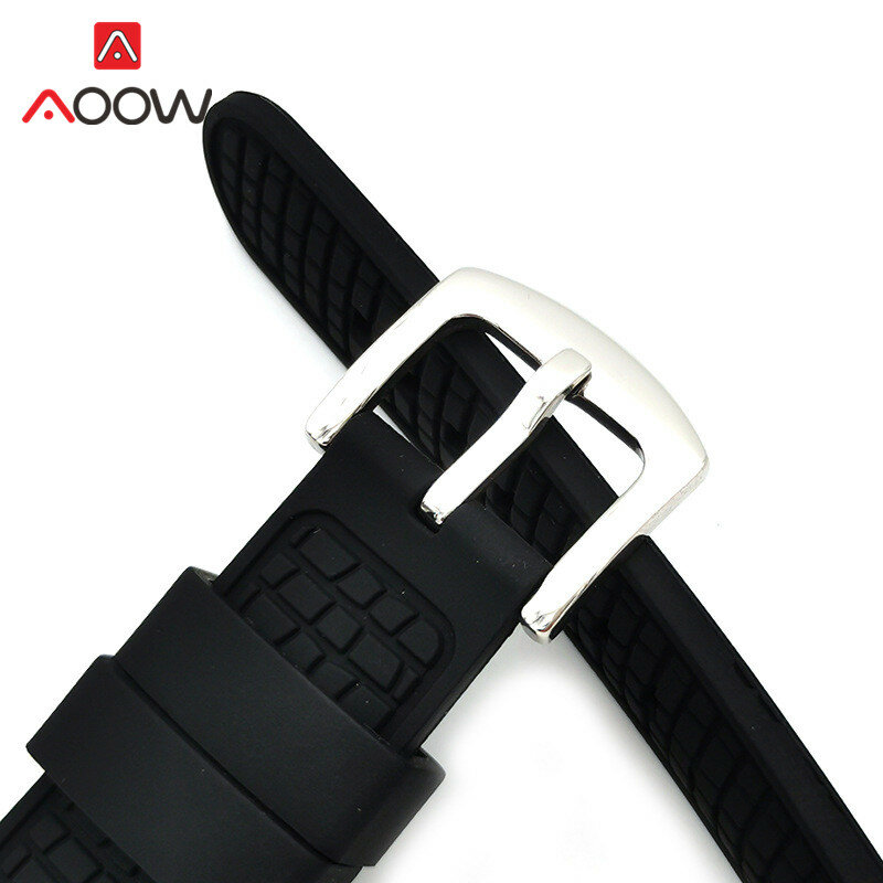 Bracelet de Sport universel en Silicone pour hommes, 20mm 22mm, boucle en acier inoxydable, étanche, accessoires de rechange