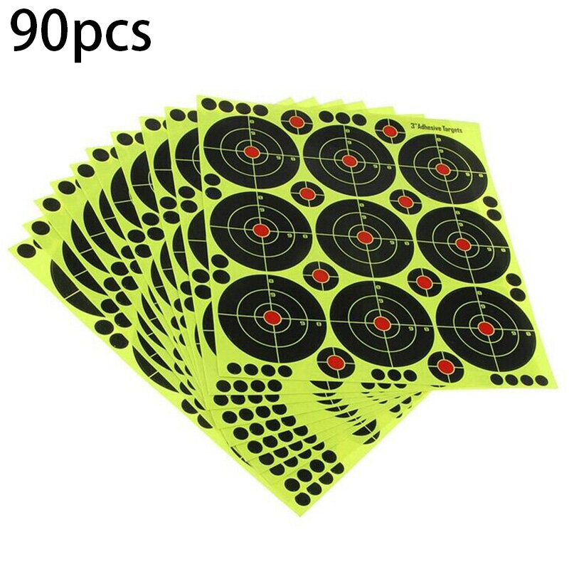 90Pcs 3 Inch Targets Reactive Splatter Paper Target Self Sticky For Archery Targeting Hunting Outdoor