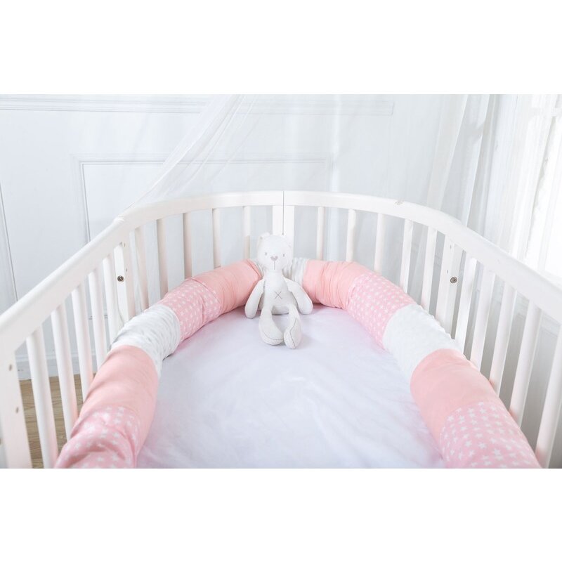 ベビーベッド用バンパーバンパーブレード,綿のパッチワークプロテクター,厚くて柔らかい,新生児用ベビーベッド,安全な部屋の装飾