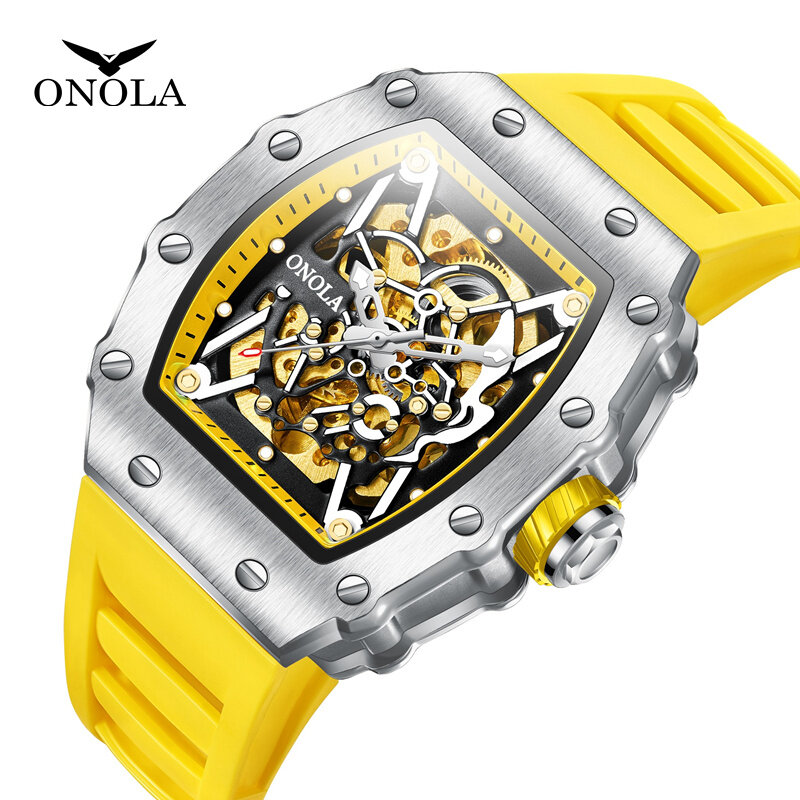 ONOLA-Reloj mecánico luminoso para Hombre, resistente al agua, automático