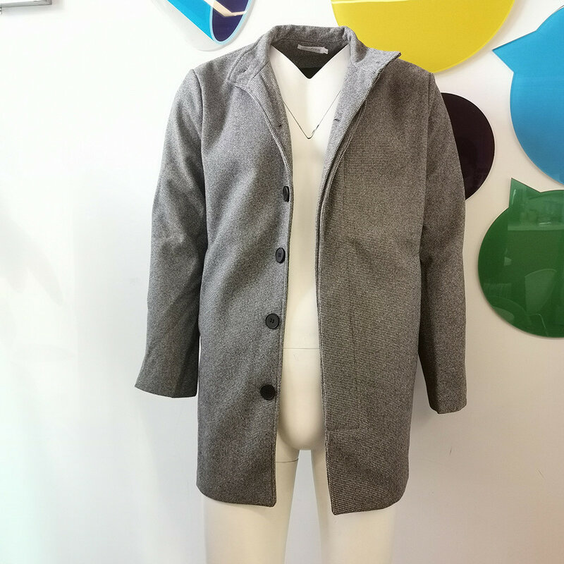 Gabardina de lana ajustada para hombre, abrigo informal elegante para oficina, negocios, Otoño, 2022