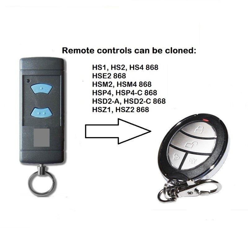 Transmisor de repuesto para control remoto de garaje, para HS1 868,HS2 868,HS4 868