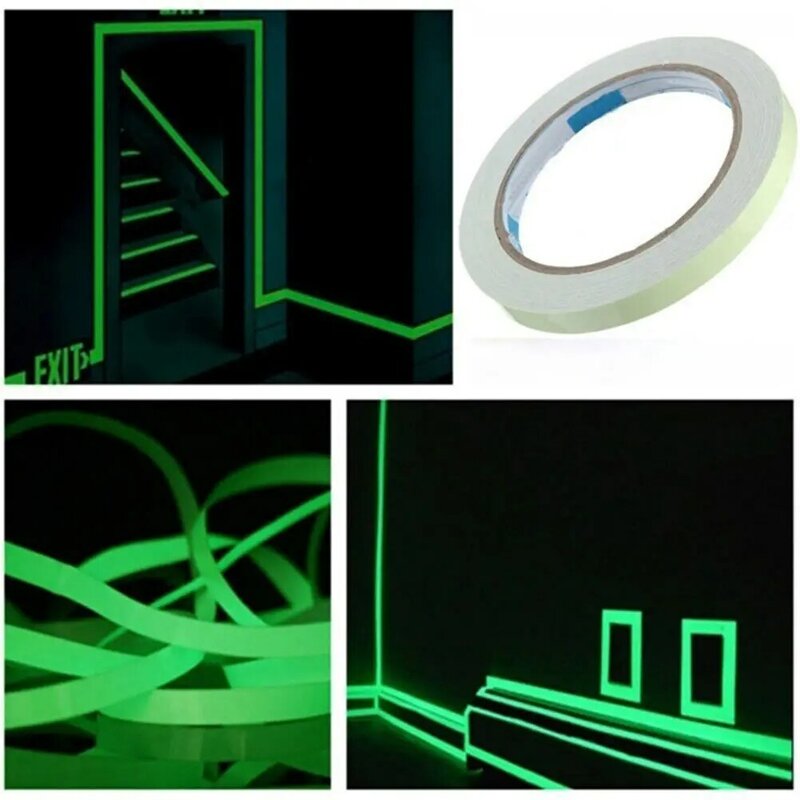 Cintas luminosas autoadhesivas para escaleras, bordes de puertas, pasarelas, cinta luminosa de advertencia de salida de seguridad, PVC, multifunción, 3M
