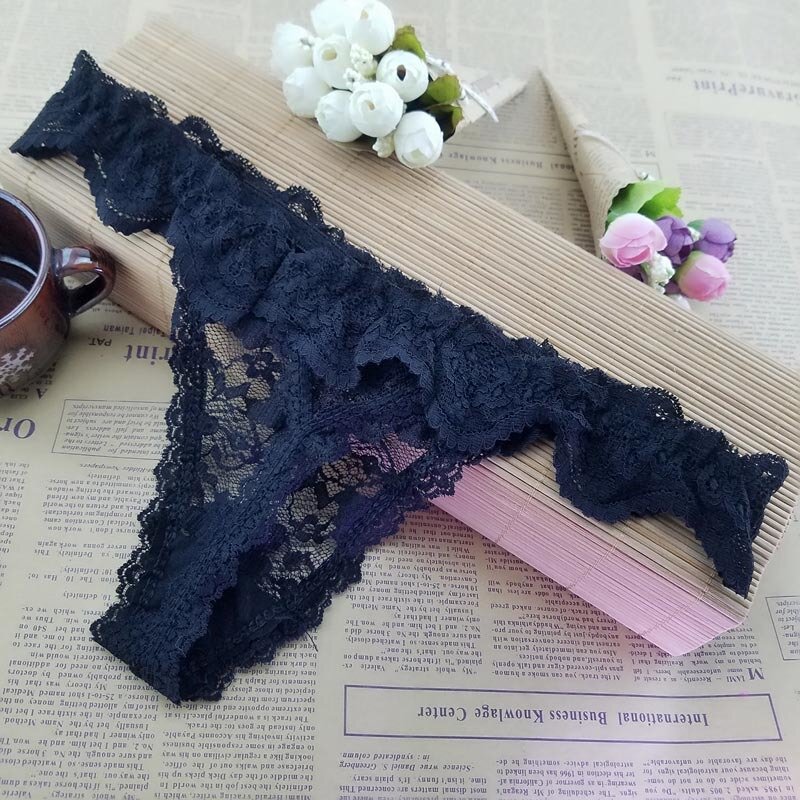 Sexy Women's Underwear Lace Thong Breathable Soft Low Waist Seamless Triangle Comfortable Hollow Solid Color Women Panties