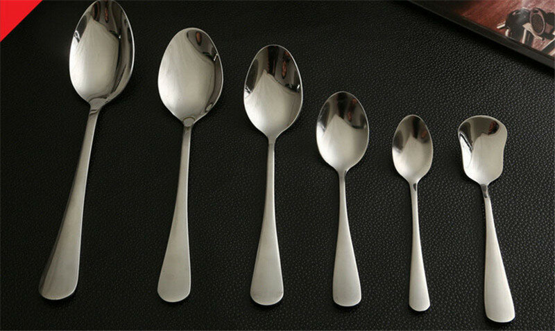 6 Pcs Hight Quality Short Handle Sugar Spoon Dessert Coffee Stainless Steel Sharp Spoon Audlt Child Home Kitchen Tableware