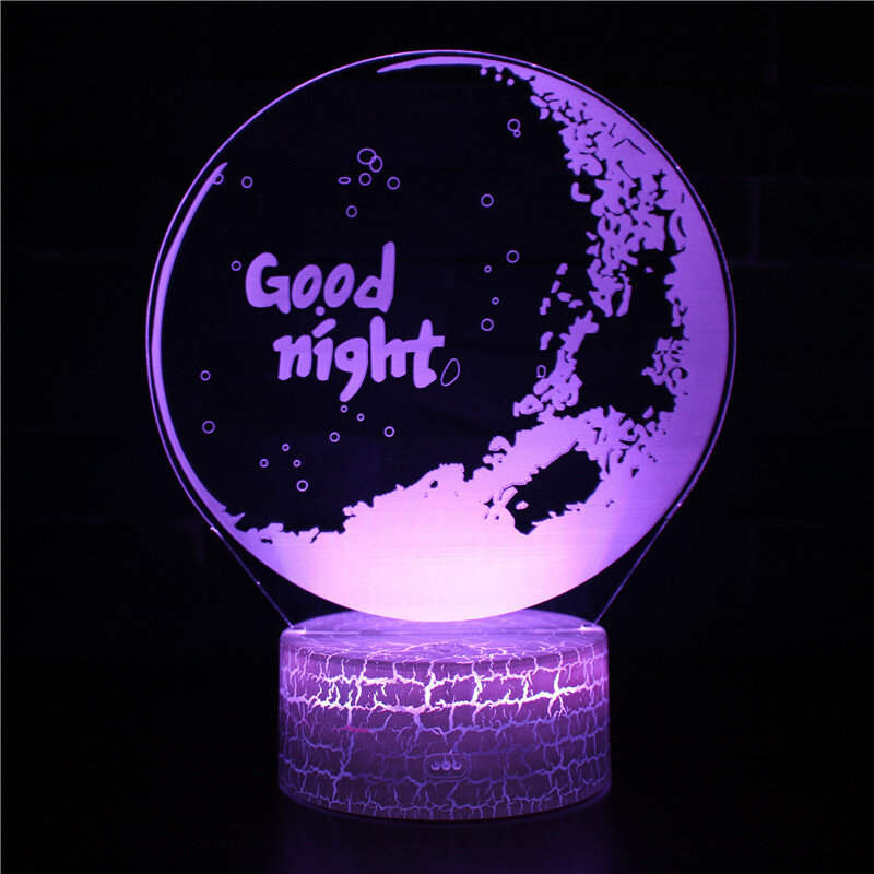 Led night light 3d lâmpada lua 7 cor toque de controle remoto iluminação sono das crianças para casa decoração do quarto crianças presente criativo
