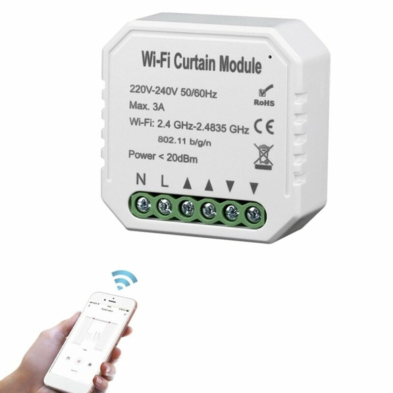 Módulo de interruptor WiFi para persianas enrollables, módulo de control de persianas motorizadas, compatible con Smart Life, Tuya, Google Home
