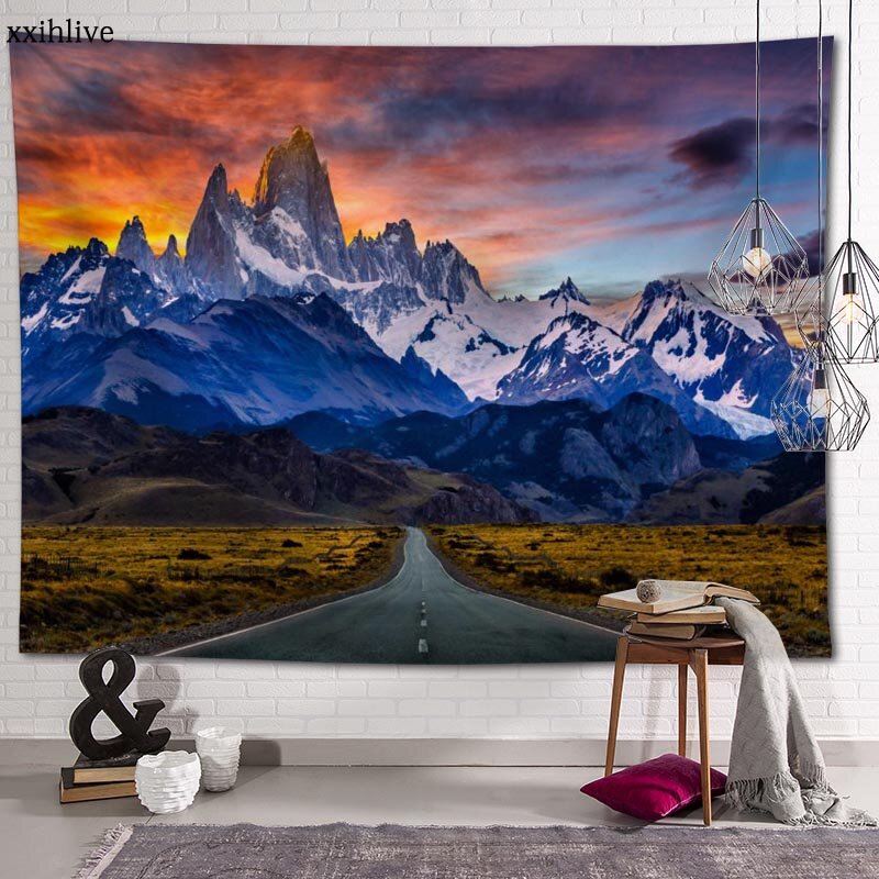 Custom Tapestry Landscape Mountain Printed Large Wall Tapestries Hippie Wall Hanging Bohemian Wall Art Decoration Room Decor
