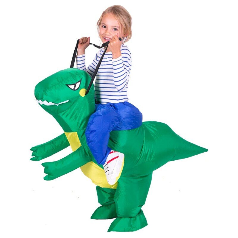 Ride เครื่องแต่งกาย 2 ขนาด Inflatable ไดโนเสาร์ T-Rex แฟนซีผู้ใหญ่ชุดเด็กฮาโลวีนเครื่องแต่งกายมังกร PARTY ชุ...