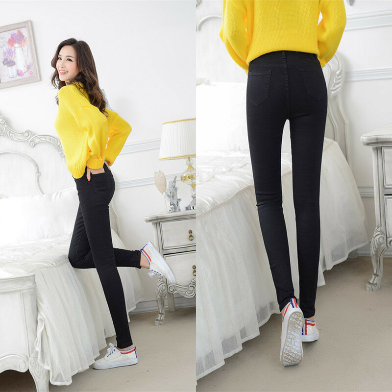 2020 new plus size women's jeans casual all-match slim jeans high quality