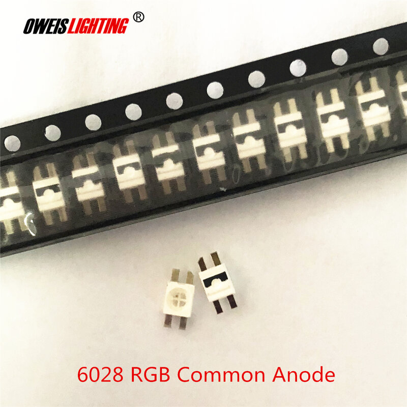 5PCS 6028 RGB COMMON ANODE PLCC-4 6.0*2.8 20mA Water Clear  RED+BLUE+GREEN  FULL COLORS