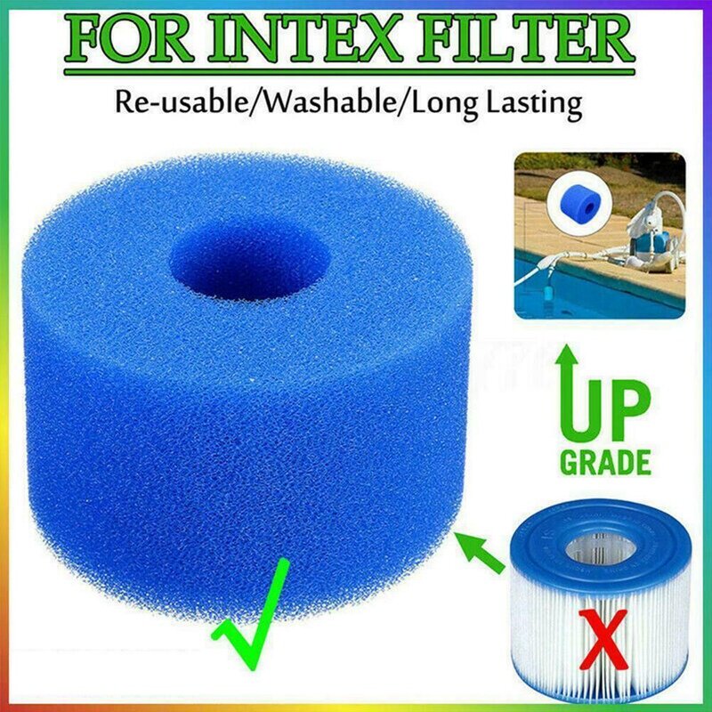 Intex-filtro de espuma lavable reutilizable para bañera de hidromasaje, Cartucho tipo S1, 6 uds.