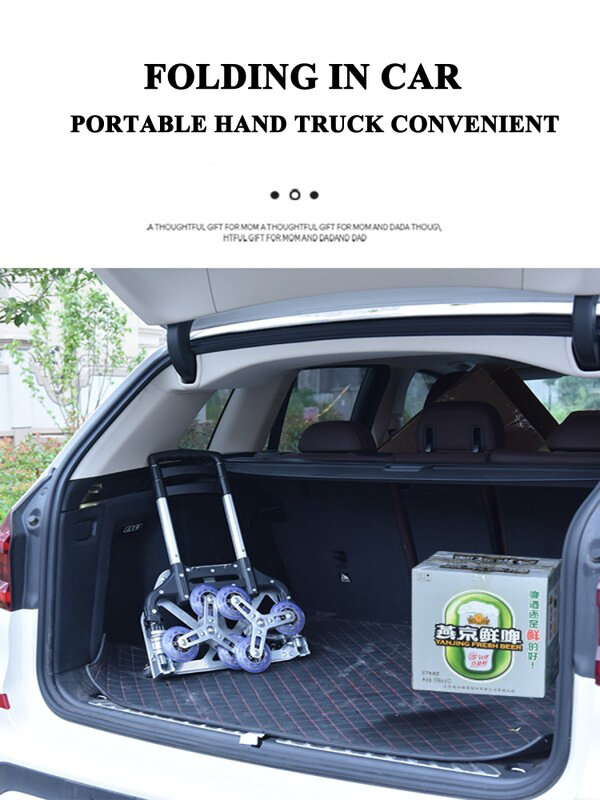 B-LIFE Folding Hand Truck Heavy Duty Capacity Portable Aluminum Alloy Cart and Dolly  Luggage Travel Office Auto Moving Bottom