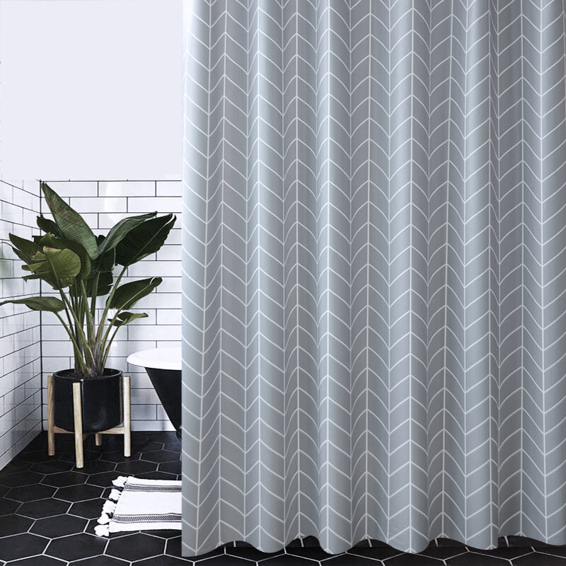 Estilo moderno cortinas de chuveiro azul xadrez cortina de banheiro à prova dwaterproof água peva partição cortina banheira mofo telas banho com gancho