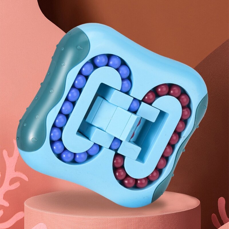 sollievo dallo stress ansia Fidget Spinning per bambini e adulti Creative Magic Bean rotante cubo giocattolo per coordinare l'intelligenza educativa blu Puzzle rotante a forma di cubo 