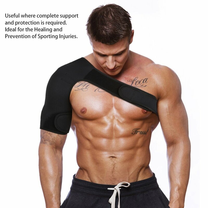 Palestra traspirante regolabile cura dello sport supporto per spalla singola supporto per tutore posteriore cinturino avvolgente cinturino per cintura fasciatura nera uomo/donna