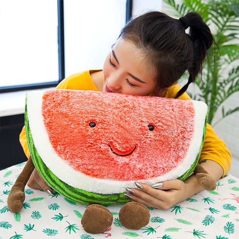 Agradável expressão dos desenhos animados frutas melancia cereja beijos pluche brinquedos nova criativo pop crianças pop presente de aniversário wj216