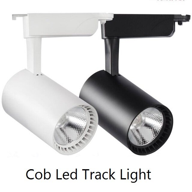 Luz de pista LED COB de 12W, 20W, 30W, lámpara de pista de aluminio, focos de pista, iluminación de bombilla AC220V para ventanas de tiendas de ropa