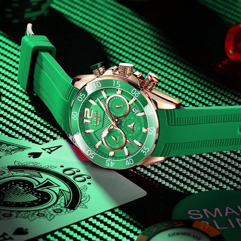新ファッションメンズ腕時計スポーツクロノグラフ防水腕時計男性トップブランドの高級ligeクォーツ腕時計レロジオmasculino