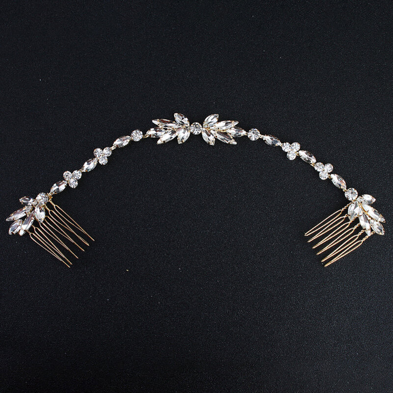 Женские гребни для волос Molans, свадебные украшения для волос с кристаллами, повязка на голову с цветком для невесты