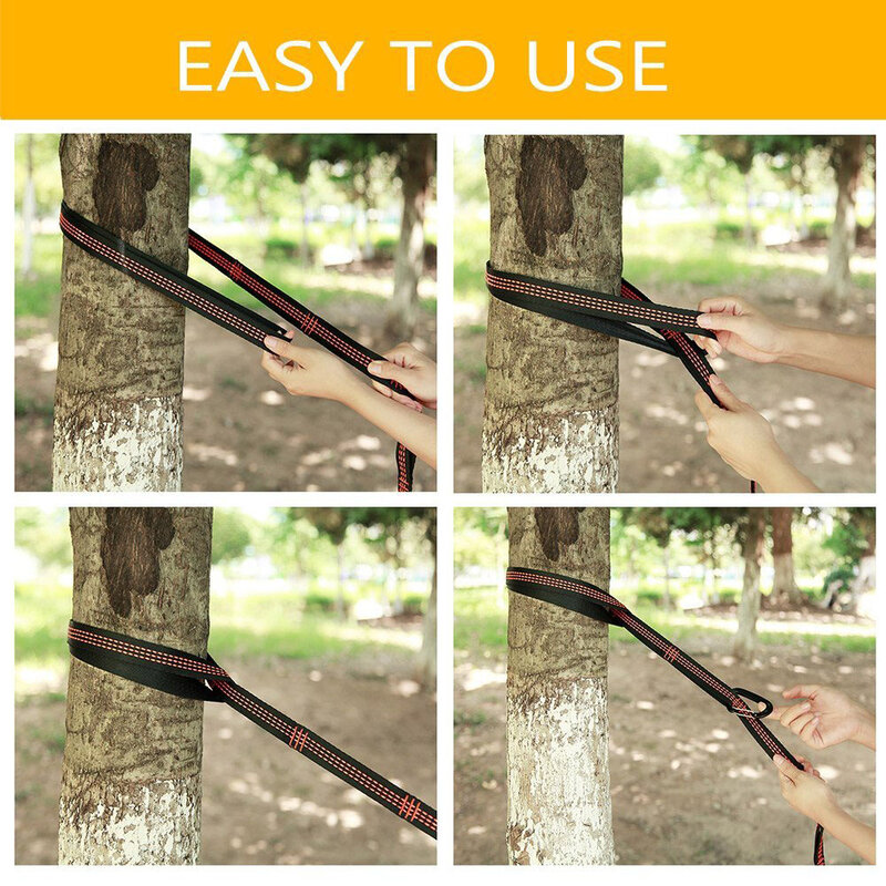 2 Pcs Adjustable Hammock Tali dengan Gesper Loop Outdoor Pohon Gantung Yoga Hammock Tali Sabuk Hamaca