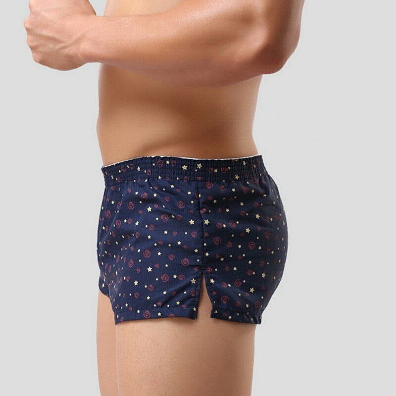 2021 Men Underwear Boxer Shorts Loose Breathable Sleepwear Trunks Dot Print Men Shorts Underwear Panties Underpants Homme