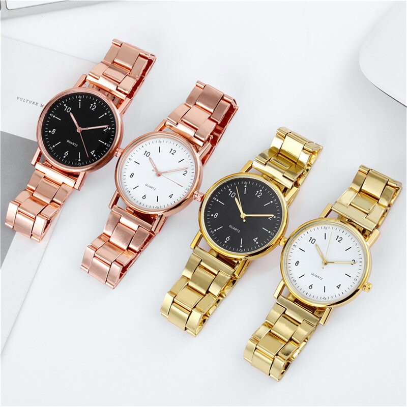 Zegarki damskie damskie zegarki kwarcowe wysokiej klasy zegarek kwarcowy pasek ze stali nierdzewnej świecąca tarcza wypoczynek koreański zegarek