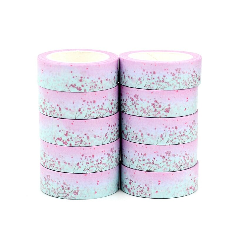 Novo 10 pçs/lote primavera decorativa rosa pêssego flor washi fitas diy bala diário adesivo fita de mascaramento bonito papelaria