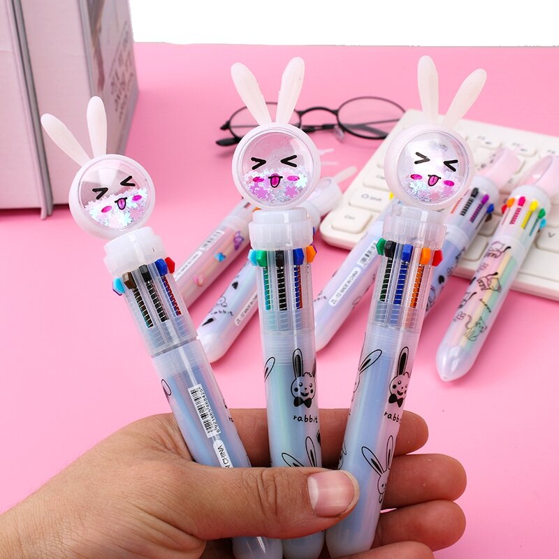 Stylo à bille multicolore Animal mignon, fournitures de papeterie scolaire et de bureau, stylos à recharge colorés