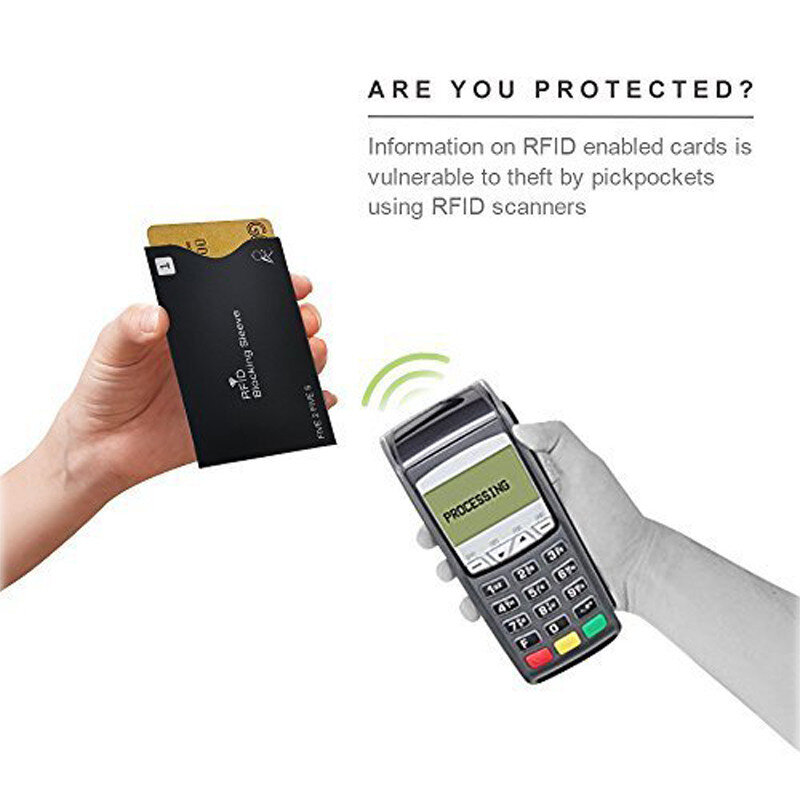 10 Buah Set Pelindung Kartu RFID Anti-maling untuk Kartu Bank RFID Penutup Pelindung Anti Maling Identitas Kunci Dompet Lengan Pemblokir