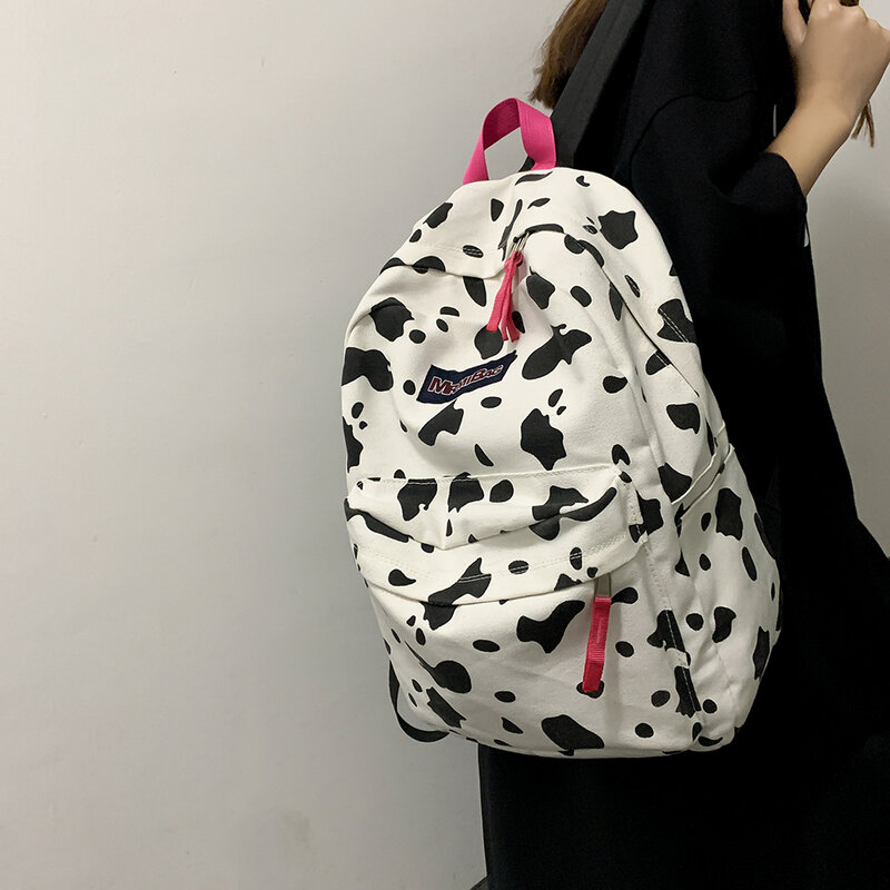 Nowych kobiet plecak Zebra wzór krowa druk na płótnie w stylu Vintage styl Preppy plecak uczniowie szkoły torba o dużej pojemności plecak