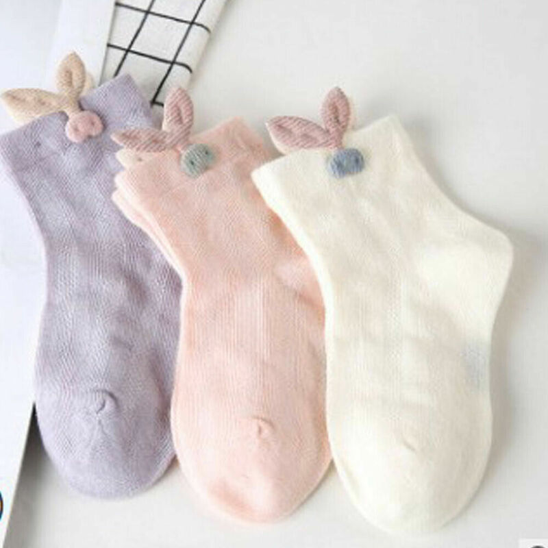 Cute Toddler Girls Kids Socks Cotton Baby Leg Warm Cartoon Button Socks Candy Color short Socks