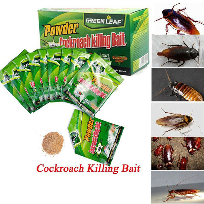 Cebo de exterminio de cucarachas en polvo, insecticida pesticida eficaz, exterminio de cucarachas, cebo, cucarachas, cucarachas, 50 Uds.☋