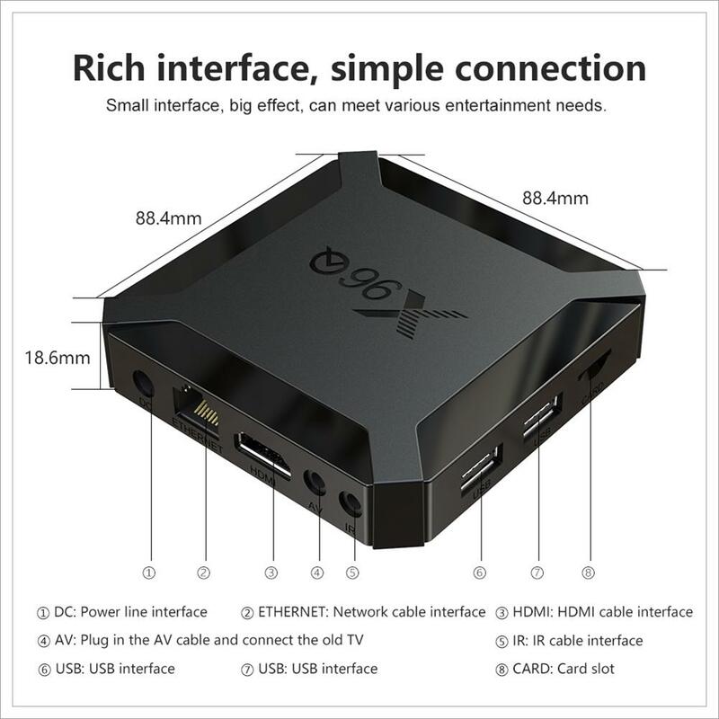TV BOX Android 10.0 X96Q Allwinner H313 Quad Core 4K Smart Android TV 2.4G Wifi X96 Q Set Top Boxed Smart Intelligent TV Signal