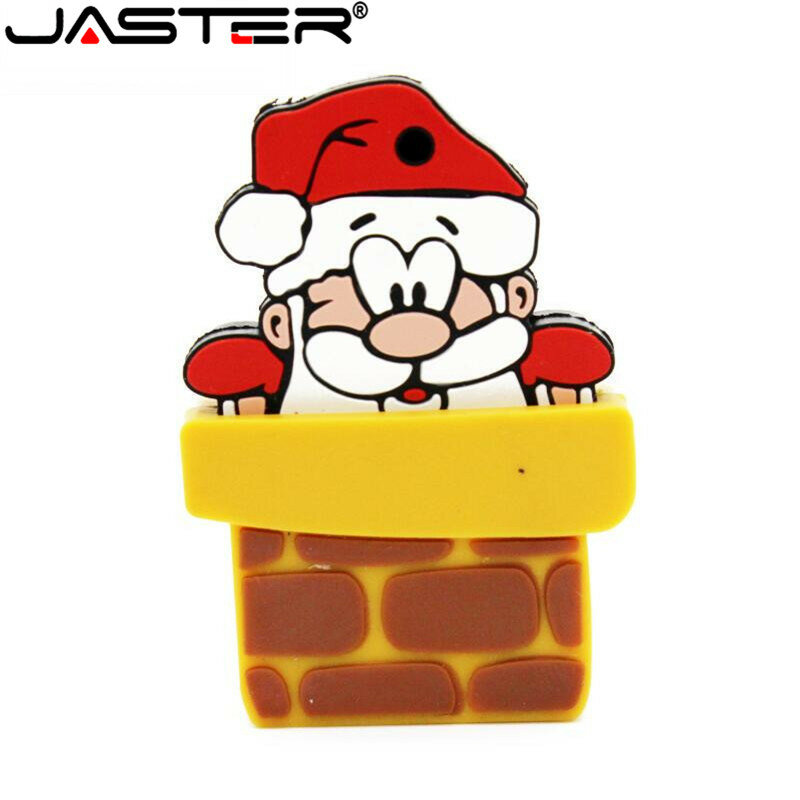 Jaster 2.0 Usb Flash Pen Drive Cartoon Sneeuwpop Kerstboom Geschenken 8Gb 16Gb 32Gb U Disk 64gb Flash Drive Kerstman Pendrive